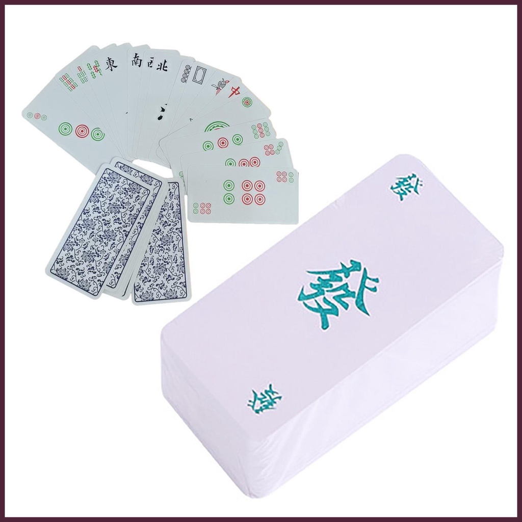 Bộ Bài Mạt Chược 2023 Bằng Sứ Màu Trắng Xanh Kiểu Trung Hoa Cổ Điển