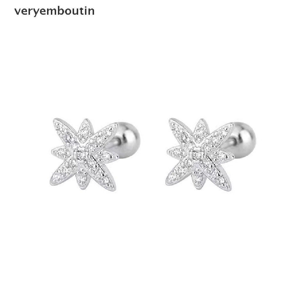 1 Đôi Bông Tai Đính Đá Thời Trang Dành Cho Nữ