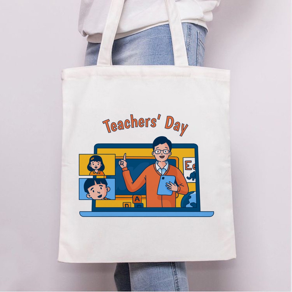 Happy Teacher 's Day In họa tiết Túi Tote nữ Túi đeo vai Túi mua sắm cho giáo viên