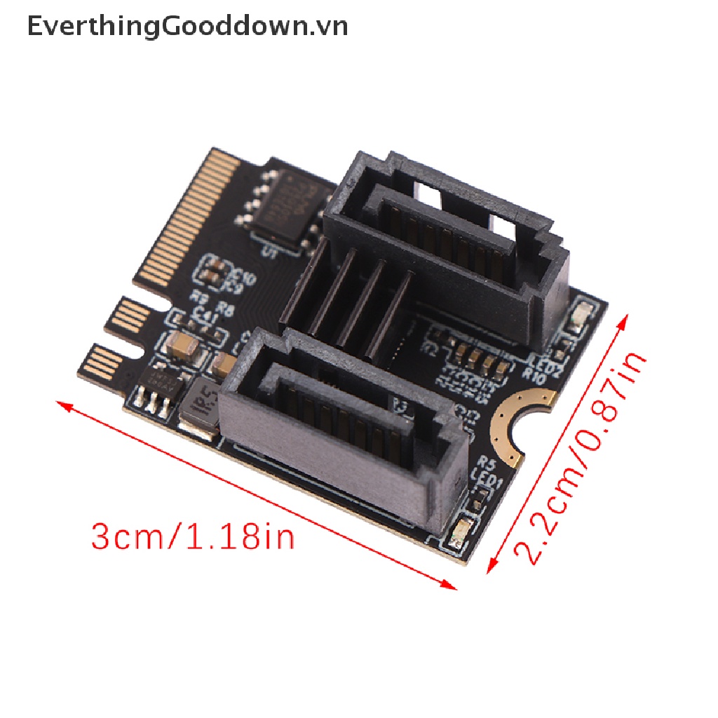 Everthinggooddown 1 Bộ Thẻ Mở Rộng M2 Sang SATA 3.0 Kèm Cáp Chìa Khóa A + E WIFI