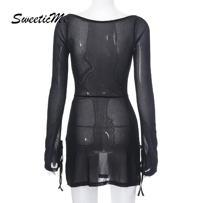 Đầm Mini Tay Dài Lưng Cao Màu Trơn Thời Trang 2023 Quyến Rũ Cho Nữ