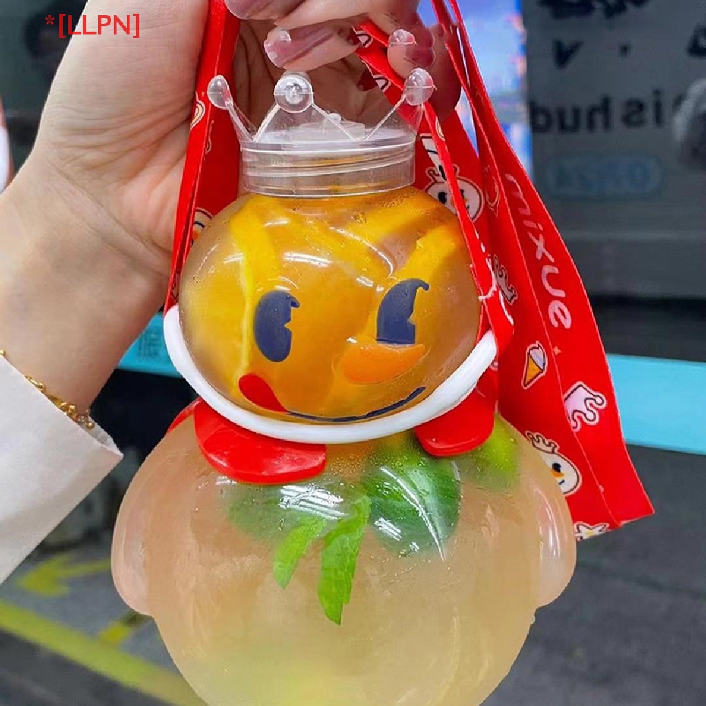 Cốc Trà Sữa Chào Mừng Mùa Hè Di Động Hình Người Tuyết Hoạt Hình Có Ống Hút Đeo Chéo Sáng Tạo