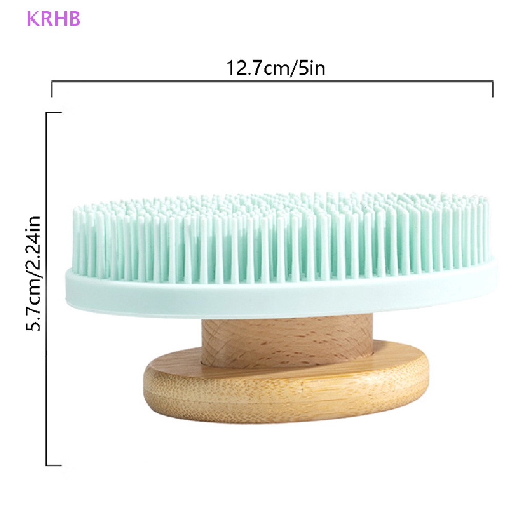 Bàn Chải Tắm Bằng Silicon Với Tay Cầm Bằng Tre Mới