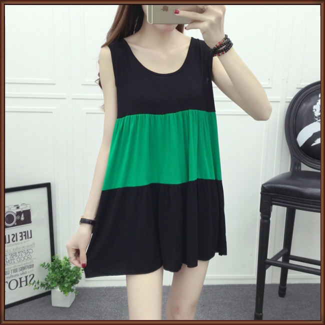 Đầm Không Tay Nhiều Lớp Dáng Rộng Màu Sắc Thời Trang Mùa Hè Dành Cho Nữ