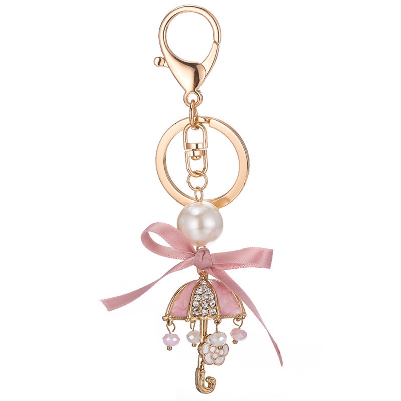 Móc Khóa Hình Nơ Thắt Ruy Băng Màu Hồng Bằng Hợp Kim Thời Trang Cho Nữ