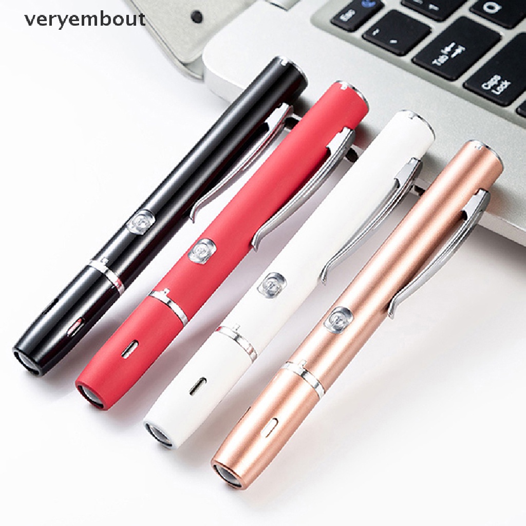 1 Bút Đèn LED Bằng Thép Không Gỉ Sạc USB Tiện Dụng