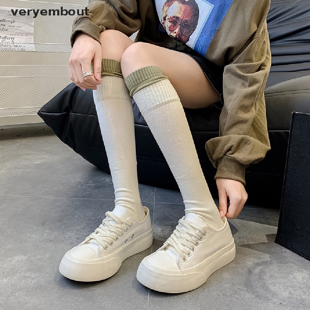 Vớ Cotton Cao Cấp Giữ Ấm Miệng Phối Màu Thời Trang Thu Đông Phong Cách Hàn Quốc Dành Cho Nữ