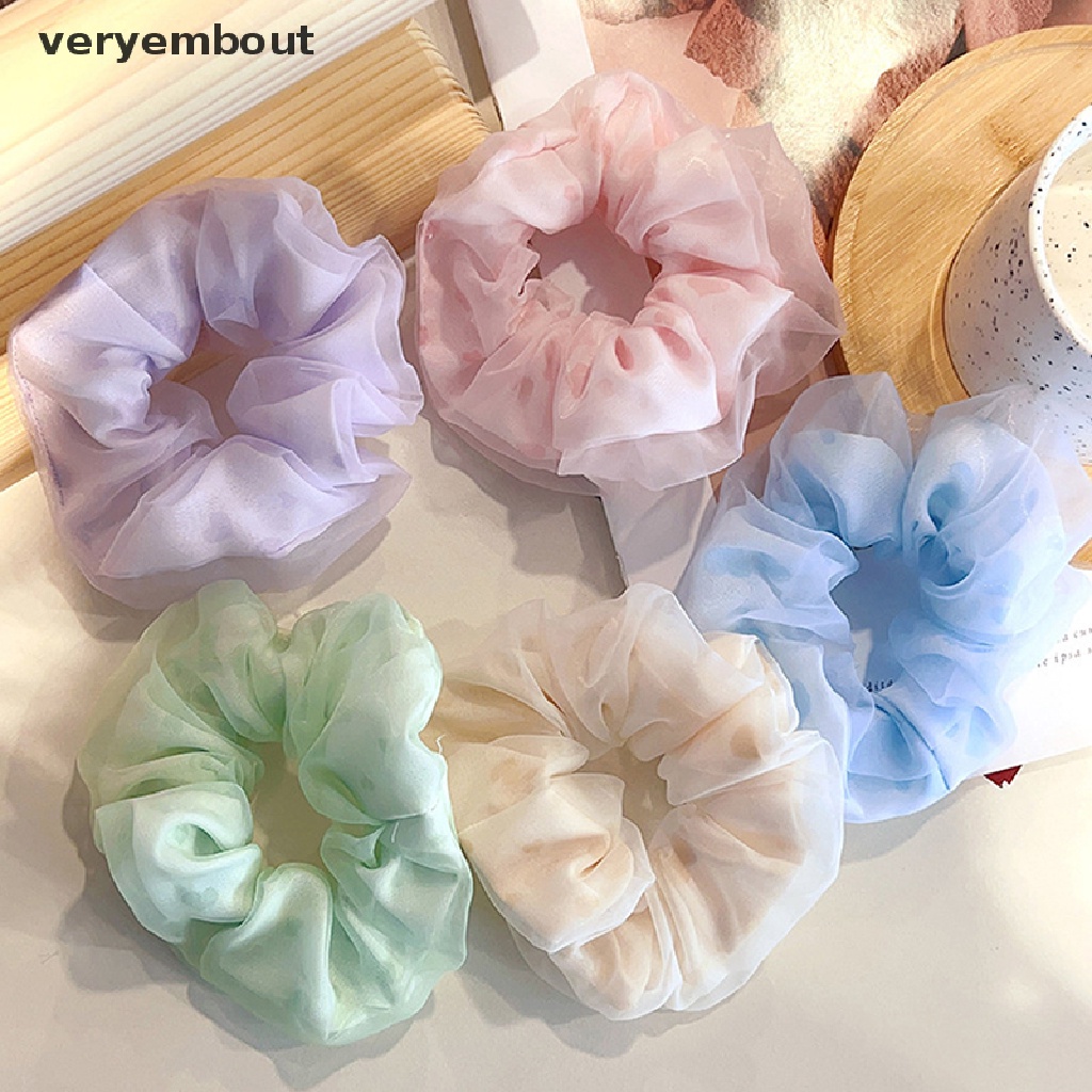 Dây Cột Tóc Hai Lớp Phô Mai Cỡ Lớn Cảm Giác Cao Thanh Lịch Đa Năng