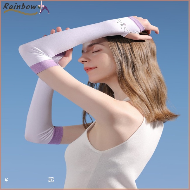 1 Cặp Ống Tay Áo Bằng Lụa Lạnh Chống Tia Cực Tím In Họa Tiết Hoạt Hình Dành Cho Hoạt Động Ngoài Trời