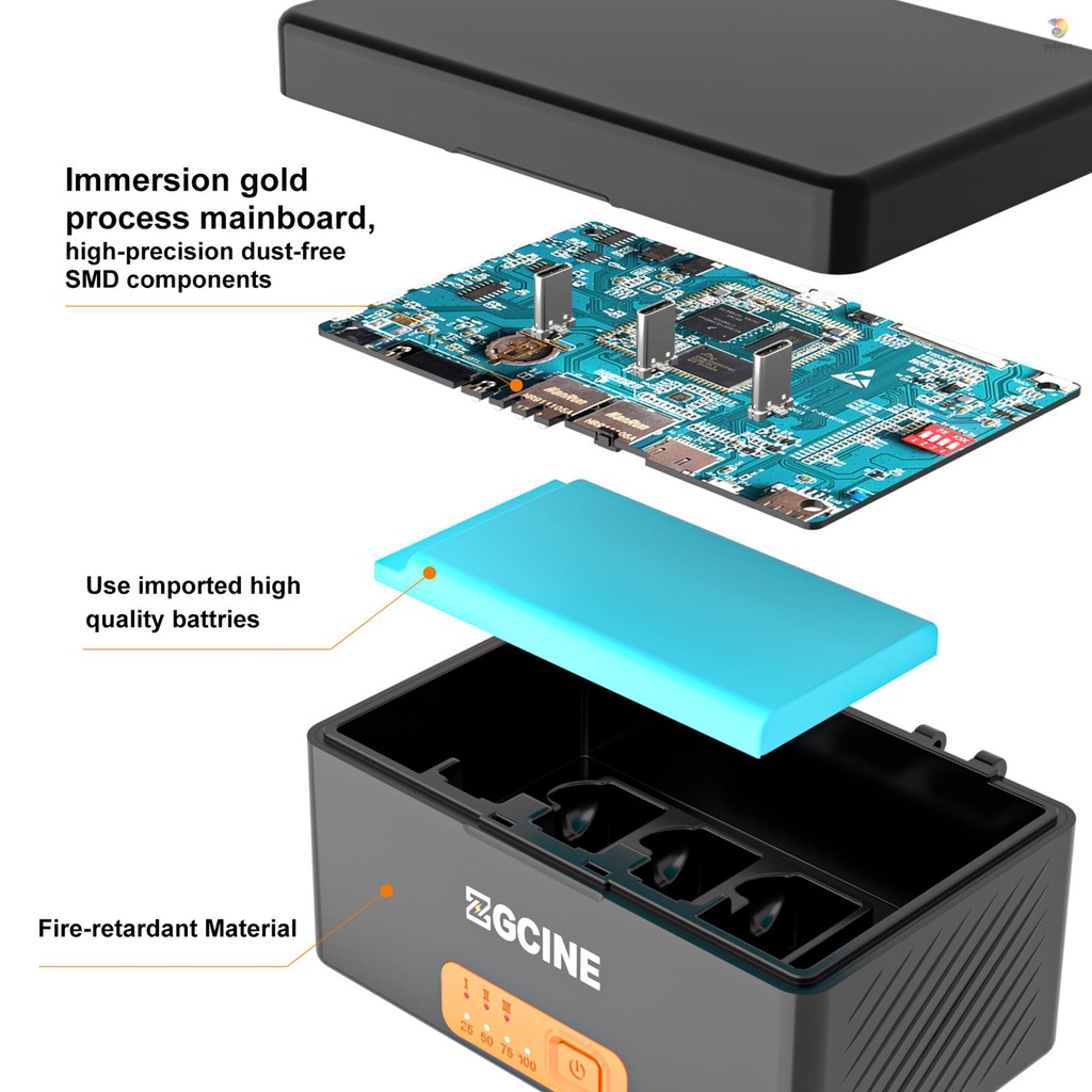 Hộp Sạc Micro Zgcines-R-R30 Không Dây Zgcines-R30 3-slot Cho Thiết Bị Sạc Pin Tiện Dụng