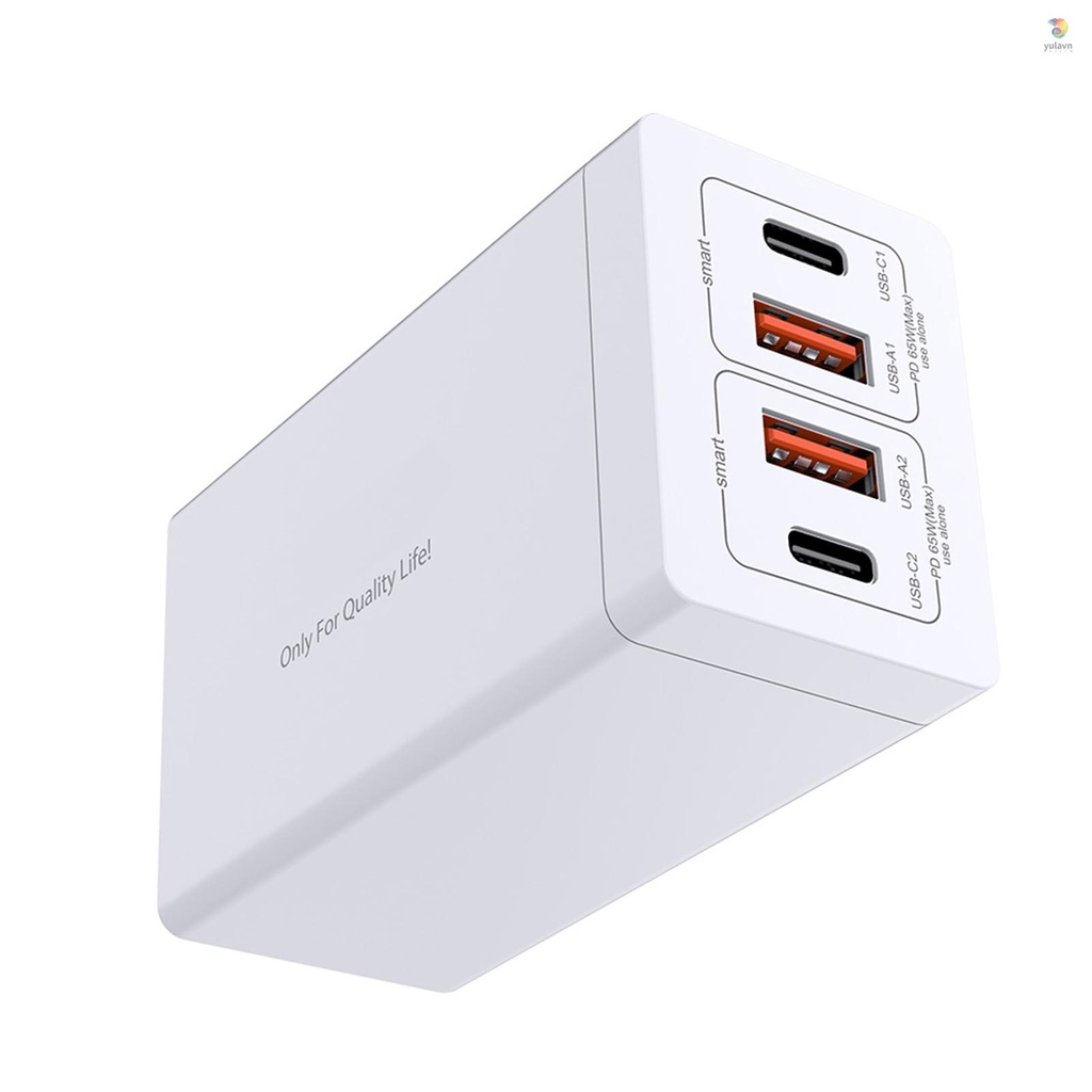 Trạm Sạc Nhanh 4 Cổng USB GAN 65W QC4.0 QC PD3.0 PD Type-C Cho Điện Thoại / Máy Tính Bảng / Laptop
