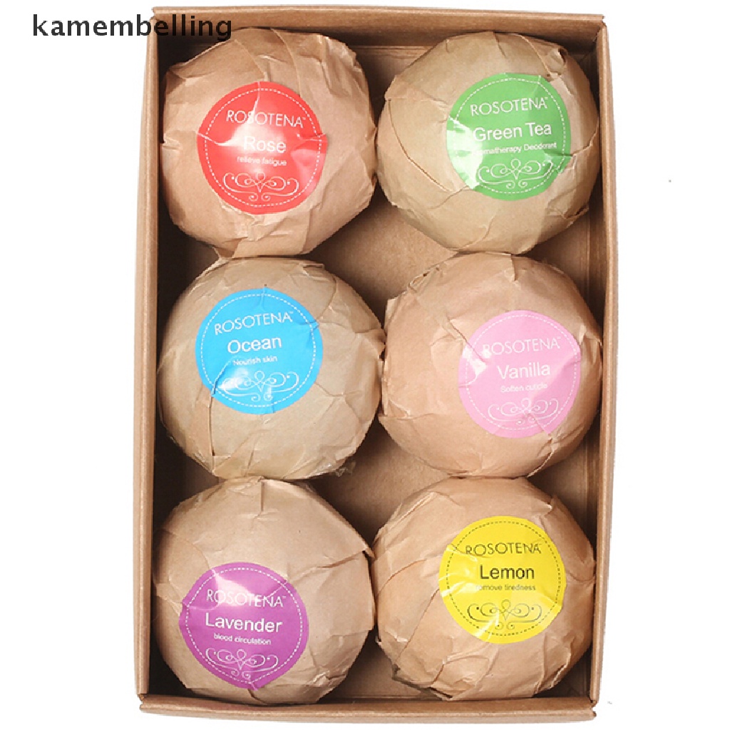 Set 6 Bông Tắm 60g Thành Phần Muối Biển Tự Nhiên Tẩy Tế Bào Chết Hiệu kamembelling