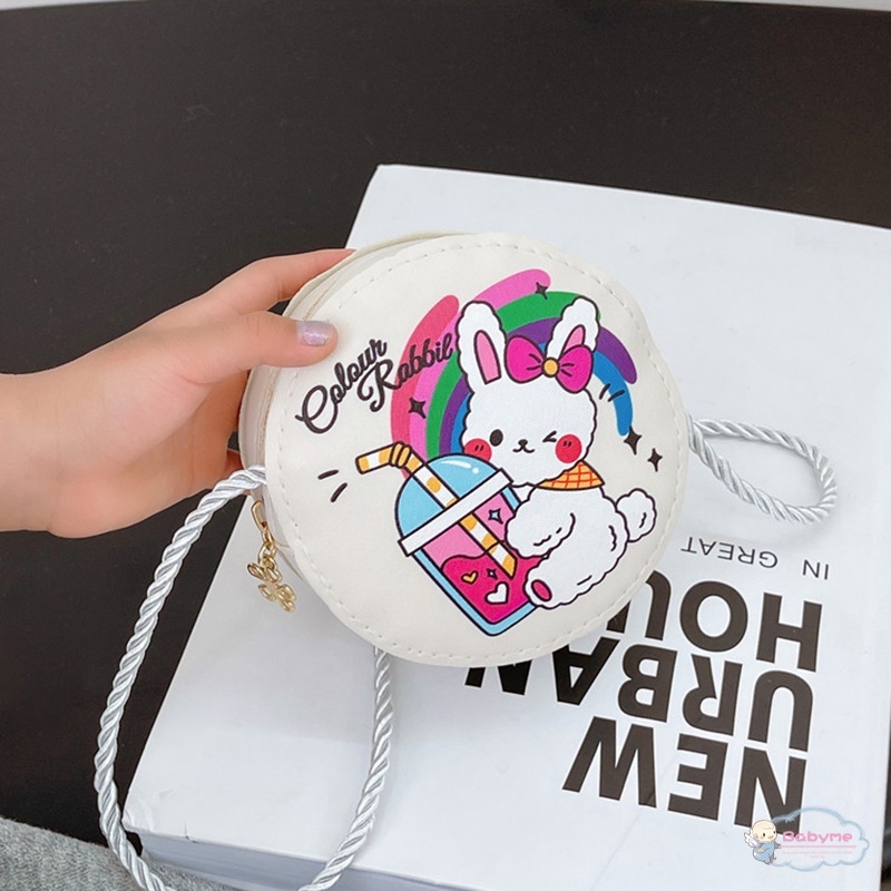Túi Đeo Vai Bằng Da PU Hình Thỏ Hoạt Hình Trọng Lượng Nhẹ Phong Cách Hàn Quốc Cho Bé Gái