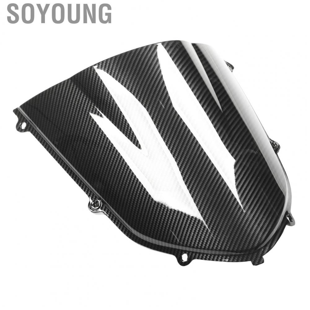 Soyoung Motorcycle Front Fairing Windscreen  Carbon Fiber Style Perfect Fit Universal Windshield Long Service Life Windproof Solid Flexible for
