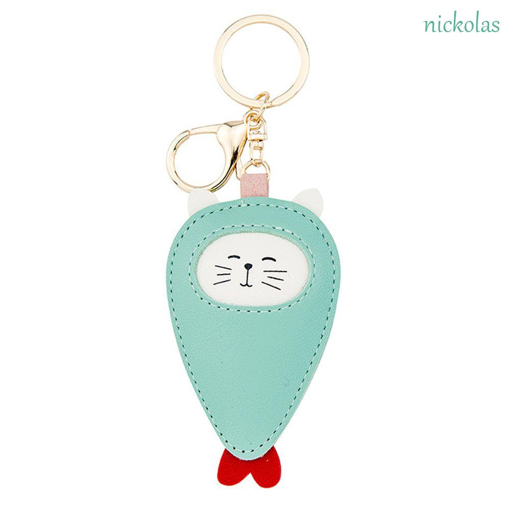 Móc Khóa Da PU Hình Động Vật Trang Trí Xe Hơi