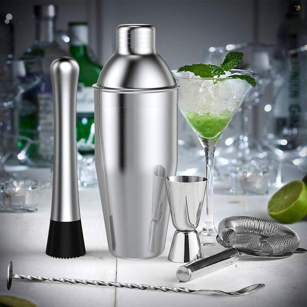 Bộ Dụng Cụ Pha Chế Cocktail 23 Món Bằng Thép Không Gỉ Chuyên Dụng