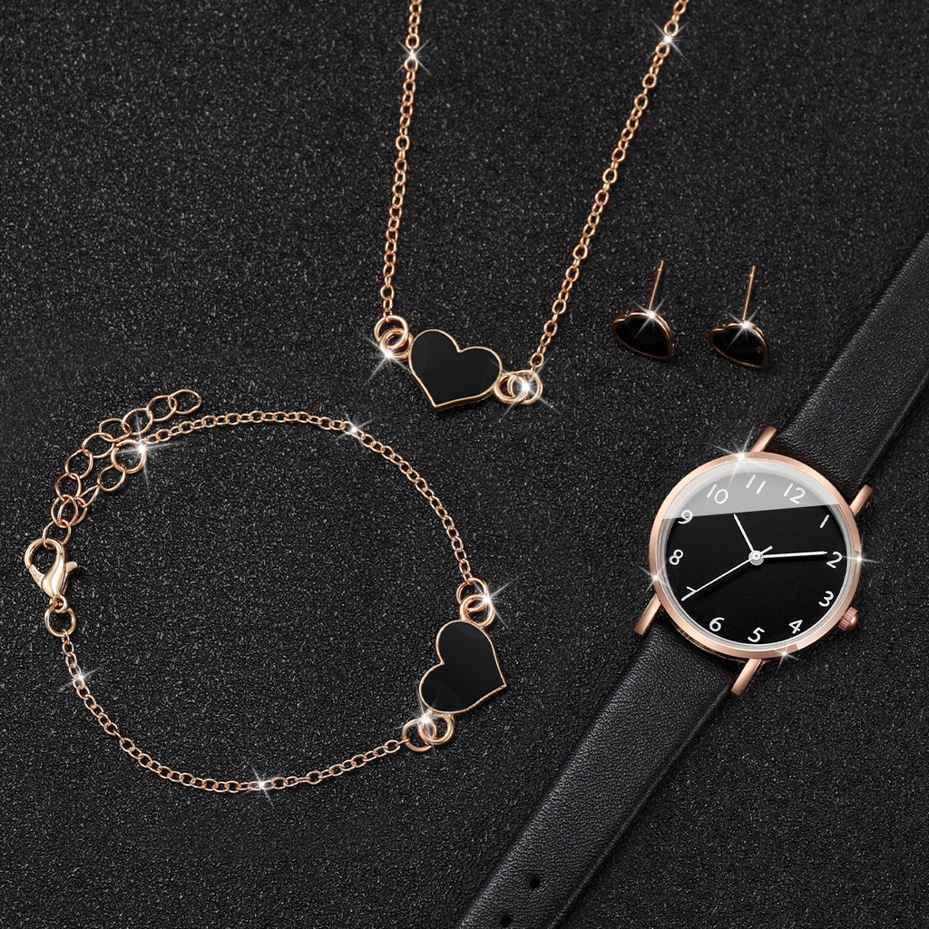 Đồng Hồ Đeo Tay Máy Quartz Mặt Trái Tim Dây Da Thời Trang Cho Nữ