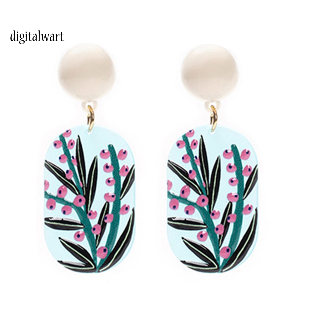 Kỹ Thuật Số| 1 Đôi Bông Tai Xỏ Lỗ Họa Tiết Hoa Dập Nổi Ba Chiều Màu Sắc Tươi Sáng Cho Nữ