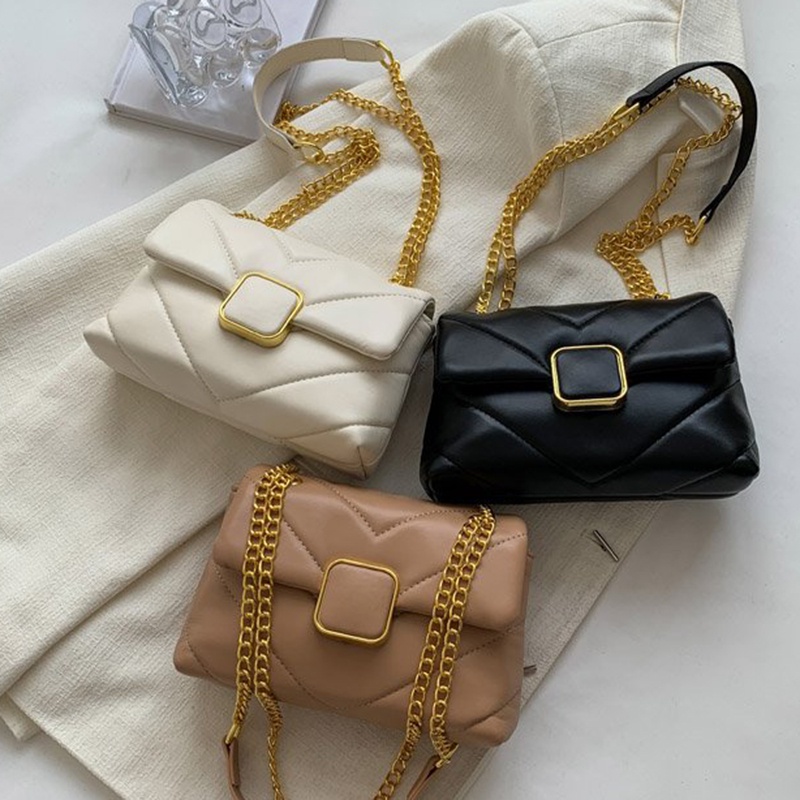 Túi Đeo Chéo Vai Hình Thoi Dây Mắt Xích Thời Trang Dành Cho Nữ