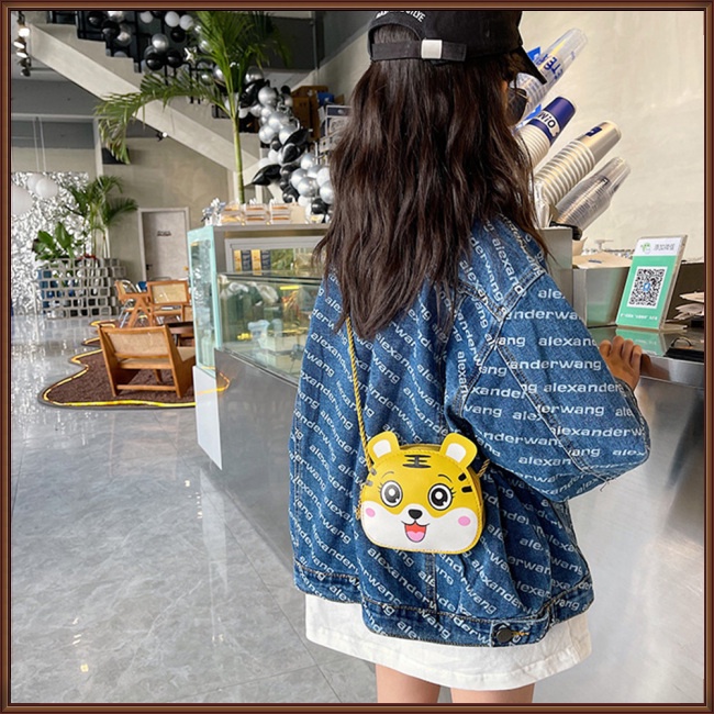 Túi Da Pu Đeo Chéo Mini Họa Tiết Hoạt Hình Động Vật Đáng Yêu Cho Bé