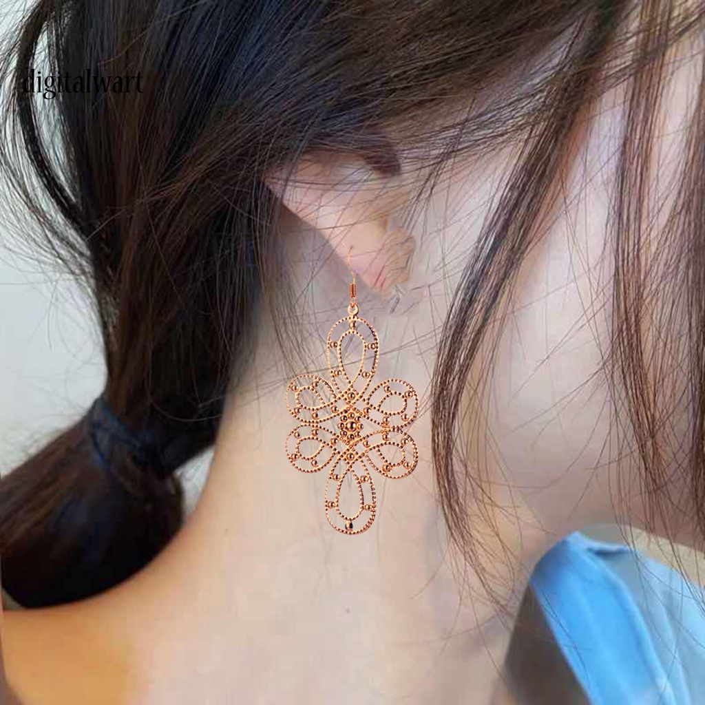 Kỹ Thuật Số| 1 Đôi Bông Tai Hợp Kim Dáng Dài Chống Rỉ Sét Phong Cách Trung Hoa