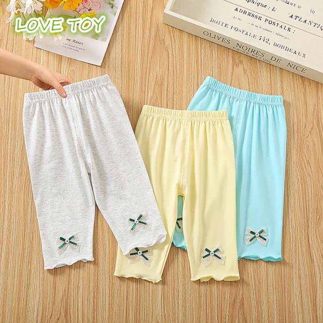 Quần Legging Cotton Màu Sắc Thời Trang Mùa Hè Cho Bé Gái