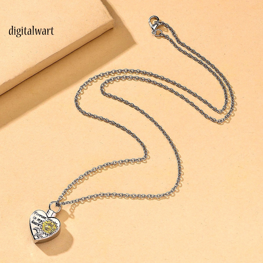 Kỹ Thuật Số| Vòng cổ Mặt Hình Hoa Hướng Dương Khắc Chữ Forever in My Heart Thời Trang Cho Nam Và Nữ