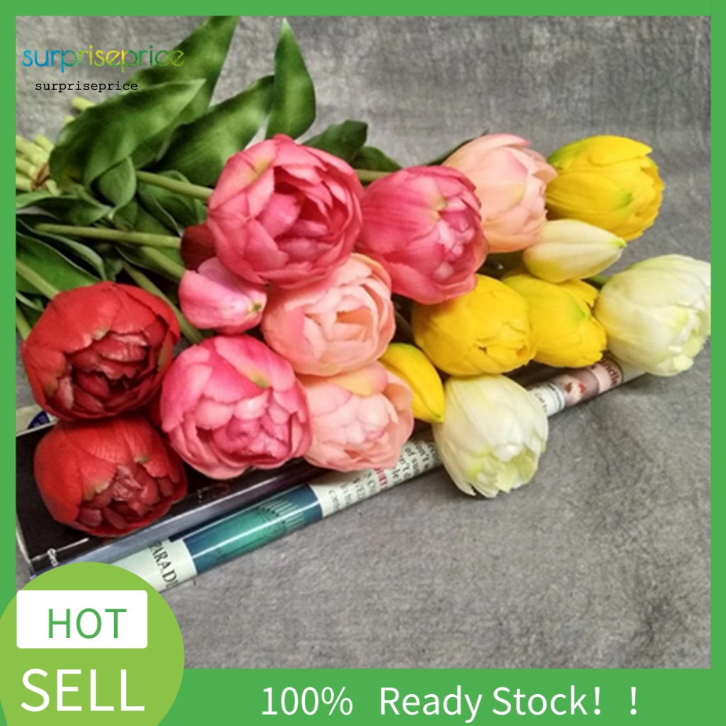 1 Bó Hoa Tulip Nhân Tạo Bằng Nhựa PVC Không Cần Khoan Lỗ Dùng Trang Trí Nhà Cửa
