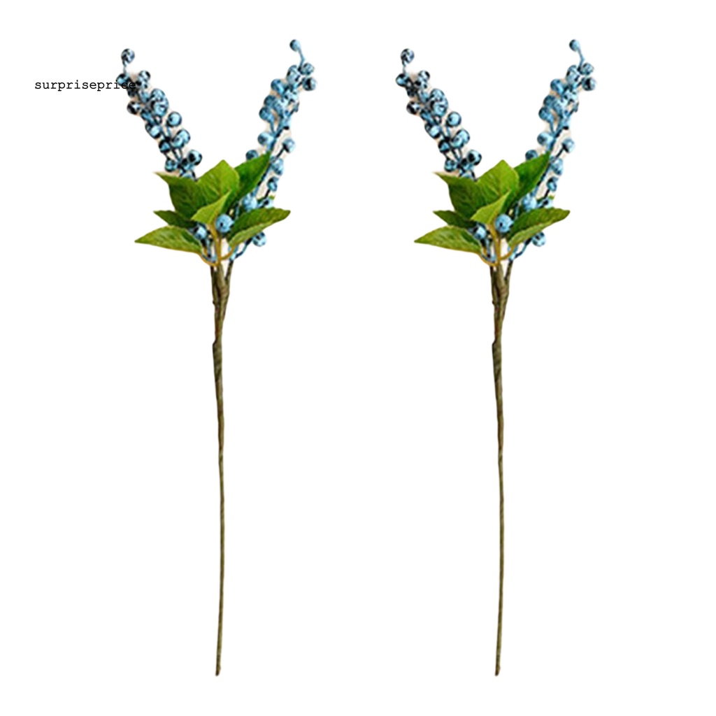 Spa Bộ 2 Nhánh Berry Giả Sống Động Tươi Tắn Không Cần Đóng Giả Trang Trí Nhà Cửa