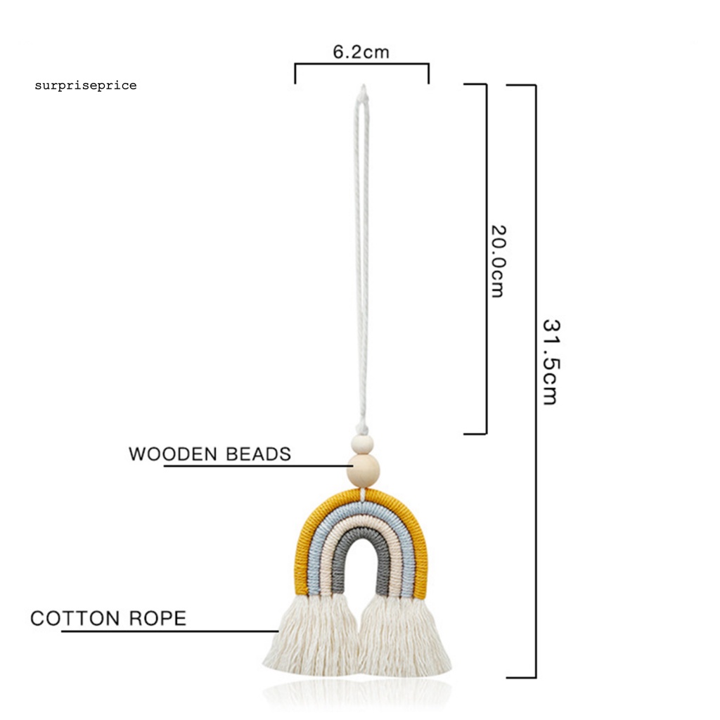 Phụ Kiện Treo Tường Trang Trí Phòng Ngủ Hình Cầu Vồng Bằng Dây Cotton Bện Độc Đáo