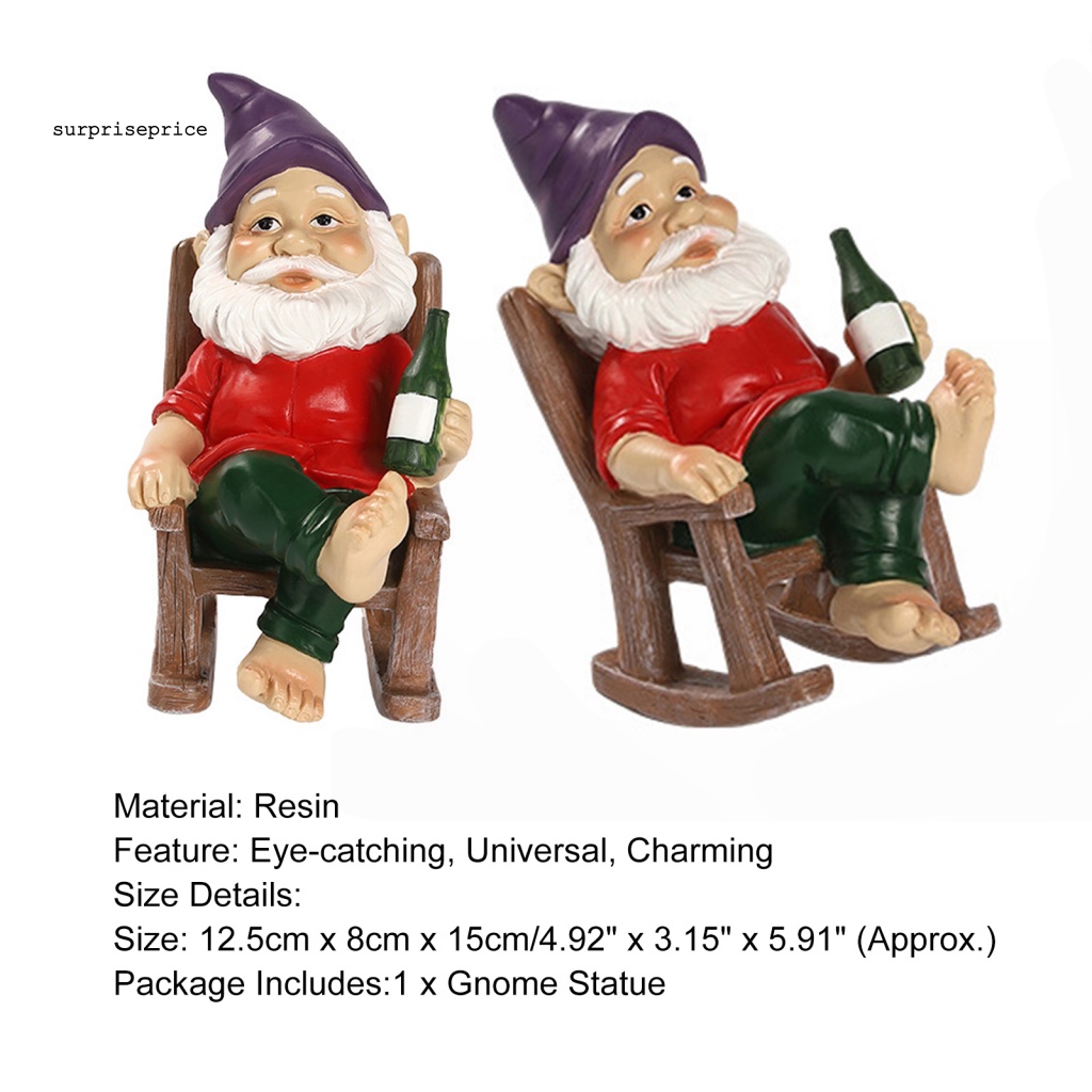 Mô Hình Tượng Gnome Nghệ Thuật Bằng Nhựa Resin Chống Chống Thời Tiết Trang Trí Sân Vườn