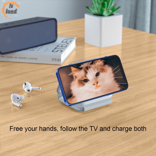 Đế Sạc Nhanh Không Dây Từ Tính 3 Trong 1 Đa Năng Có Thể Gập Lại Cho Đồng Hồ / Tai Nghe