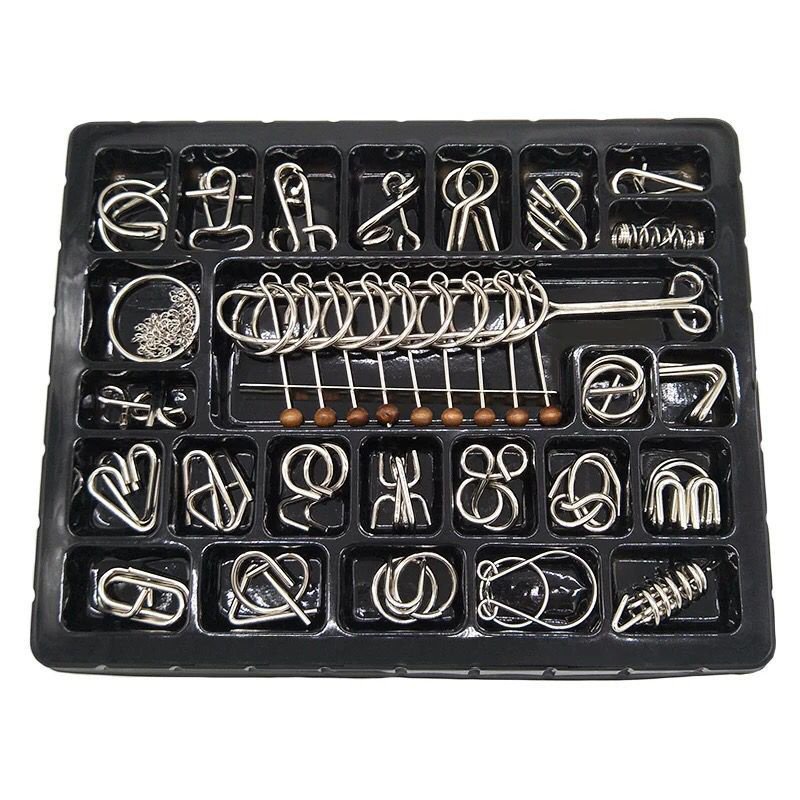 25pcs Bộ Đồ Chơi Khóa Khổng Minh Phát Triển IQ Cho Trẻ Em Và Người Lớn