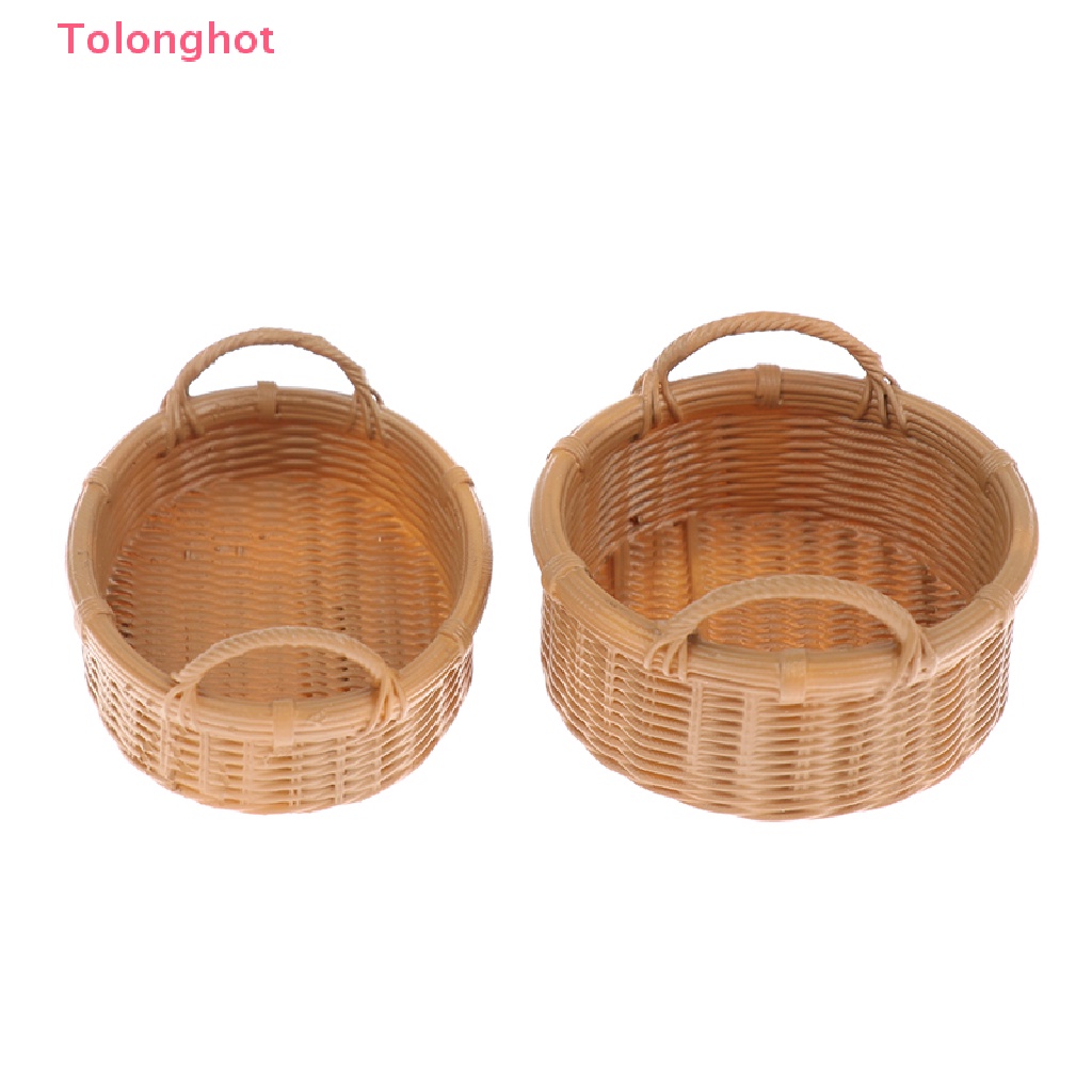 Giỏ Đựng Trái Cây / Bánh Mì Bằng Nhựa Resin Tỉ Lệ 1: 12 Trang Trí Nhà Búp Bê