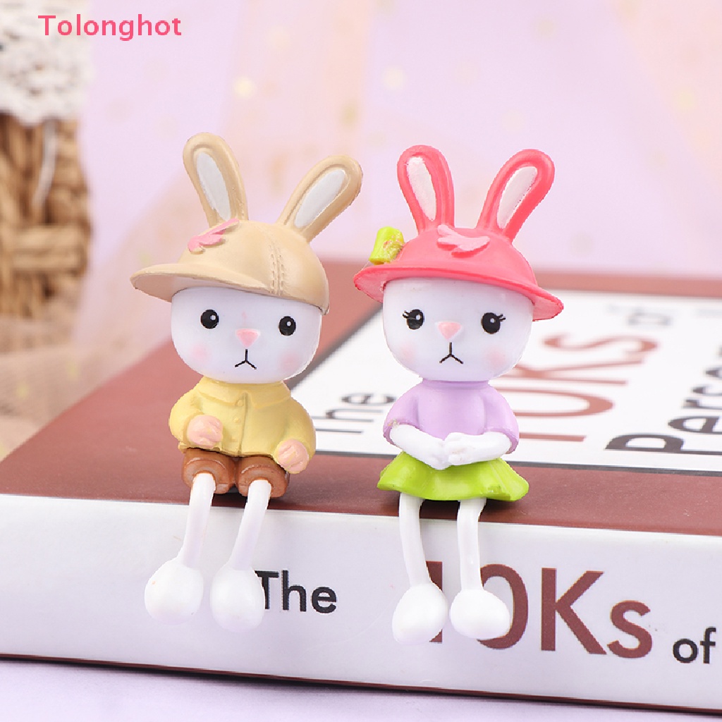 Mô Hình Thỏ Chân Dài Bằng Nhựa Resin Dễ Thương Dùng Trang Trí Tiểu Cảnh