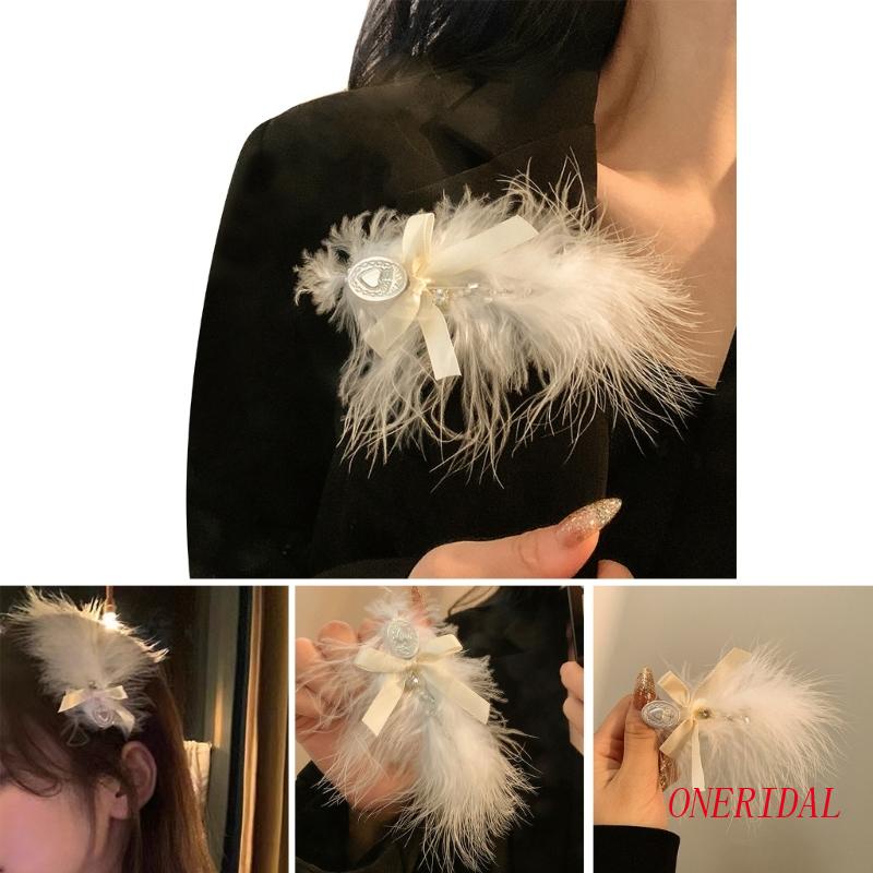 Kẹp Tóc Trang Trí Hình Lông Vũ ONERI