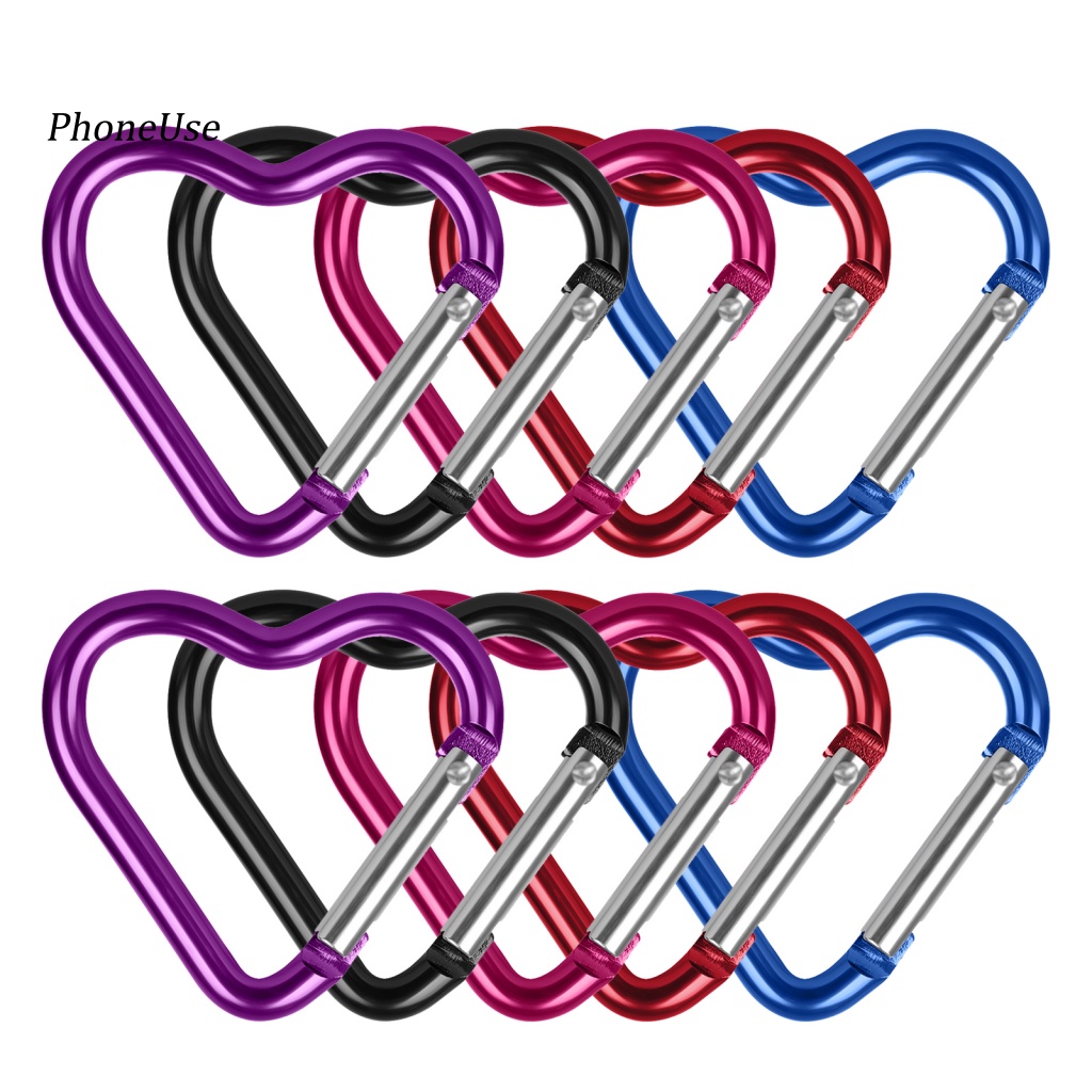 Pu Bộ 10 Móc Khóa Hợp Kim Nhôm Hình Trái Tim