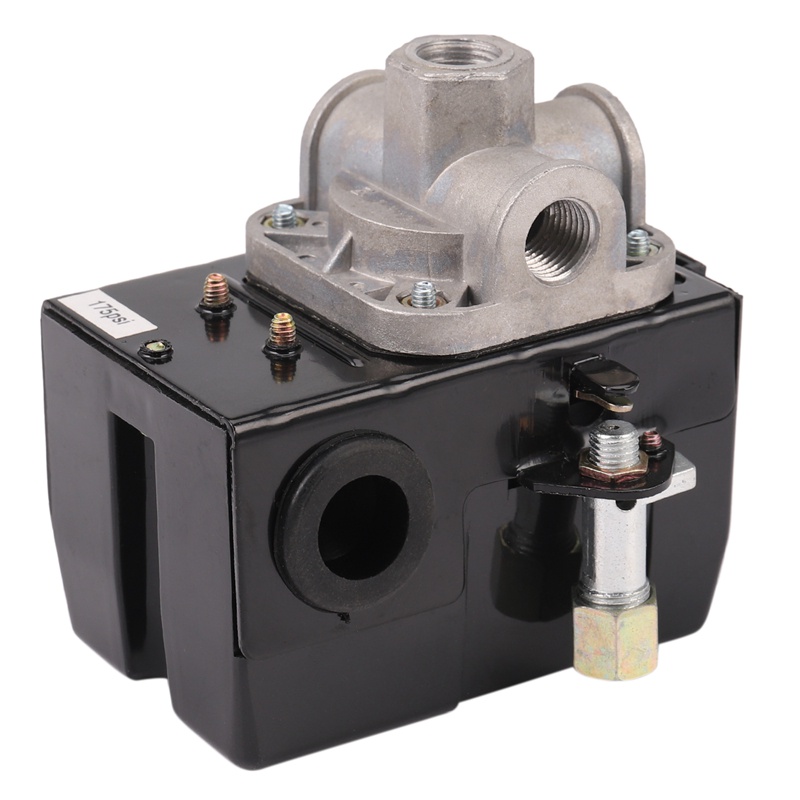 Điều khiển công tắc áp suất Máy nén khí 140-175 PSI 4 cổng Heavy Duty 26 AMP Black