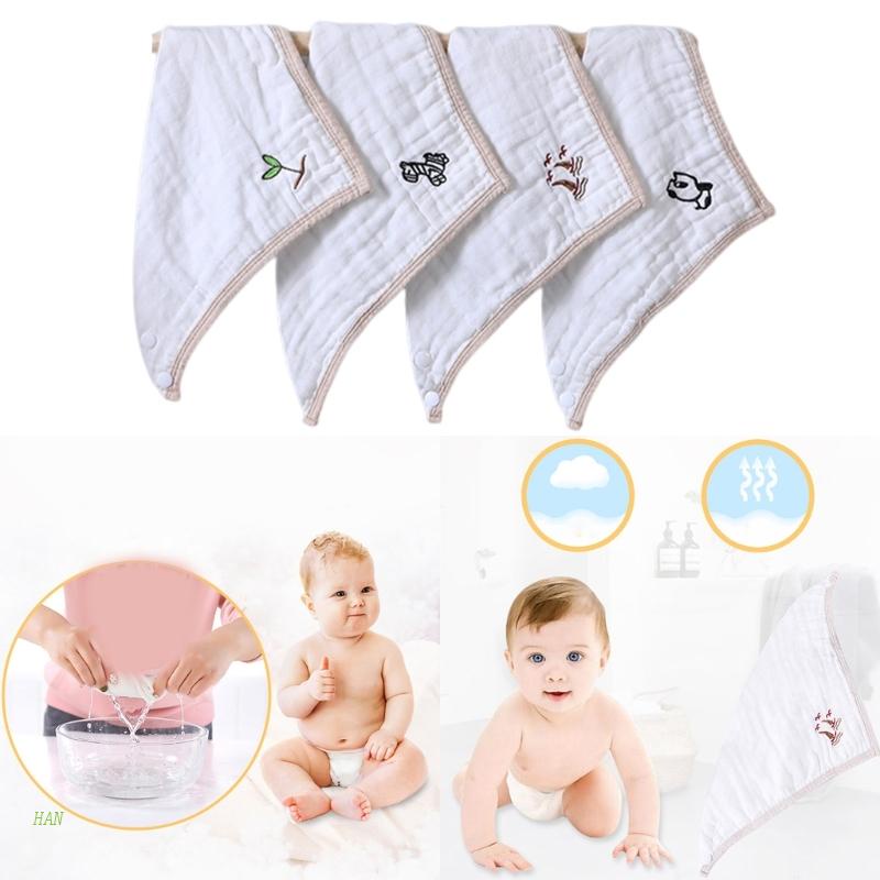 Set 2 Yếm Ăn Cotton In Họa Tiết Xinh Xắn Dành Cho Các Bé
