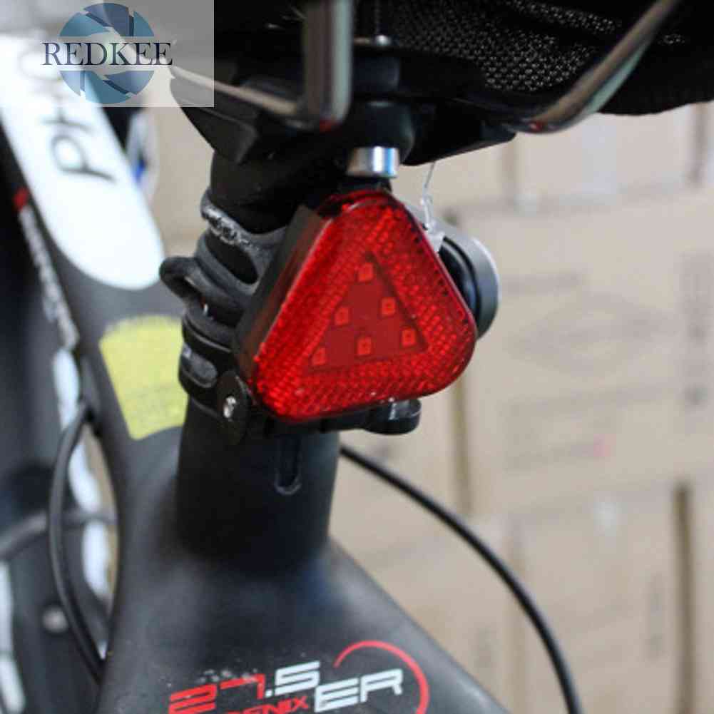 Đèn Hậu Xe Đạp 6 Bóng LED Hình Tam Giác 10LM 3 Chế Độ Chống Nước