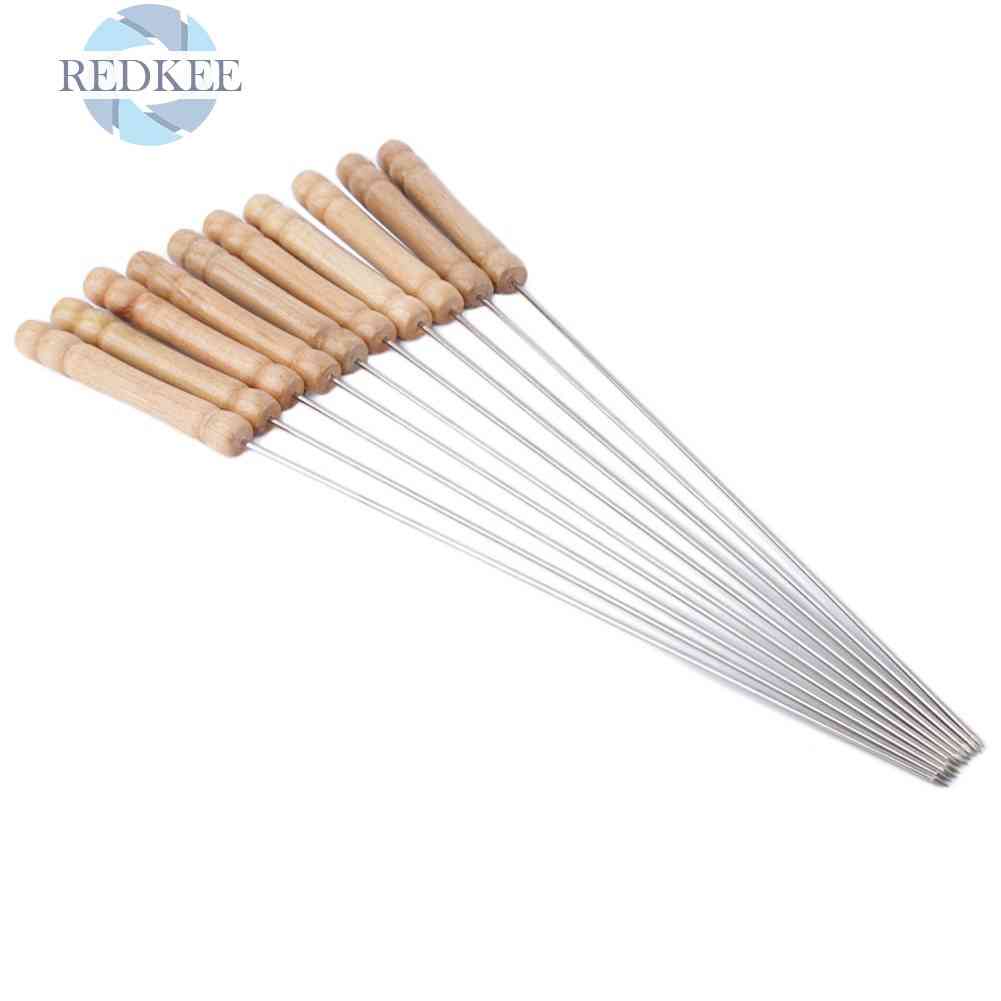 Bộ 10 Cây Xiên Nướng Bbq Bằng Thép Không Gỉ