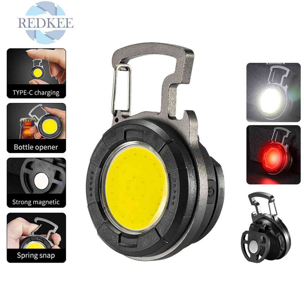 Đèn Pin LED COB 500lm Chống Thấm Nước Kèm Móc Khóa Bỏ Túi Tiện Dụng