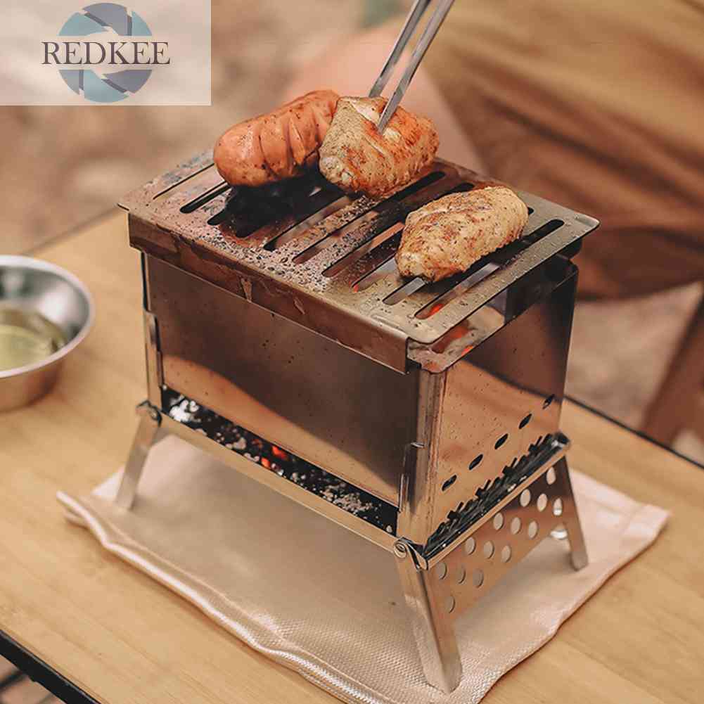 Lò Nướng Than Củi Mini Gấp Gọn Tiện Dụng Mang Đi Cắm Trại