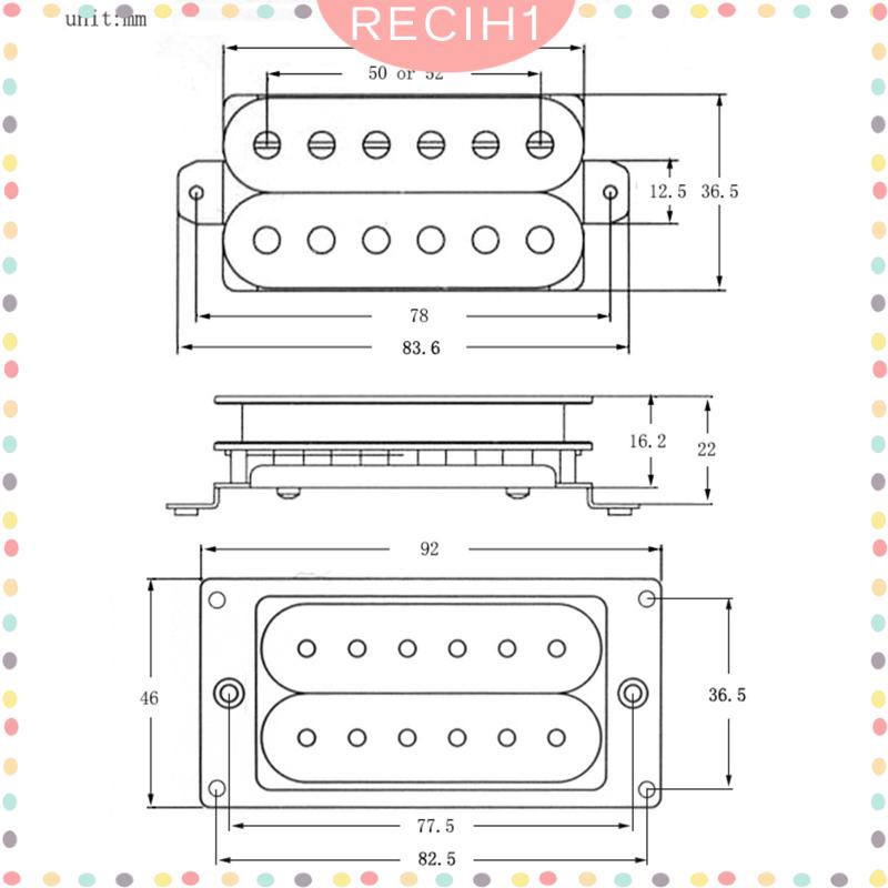 Bộ Pickup Lõi Đôi Thay Thế Chuyên Dụng Cho Đàn Guitar Điện Humbucker Tiêu Chuẩn