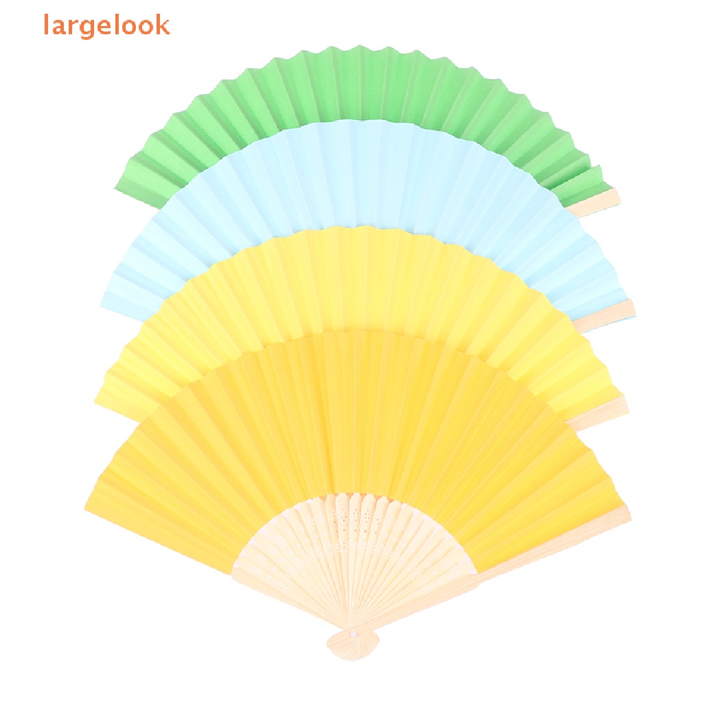 Quạt Xếp Cầm Tay Phong Cách Trung Hoa Cổ Điển Màu Sắc Trơn Dùng Để Trang Trí Tiệc Cưới