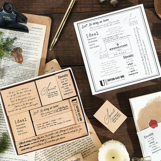 Bộ 8 con dấu in chữ tiếng anh phong cách vintage
