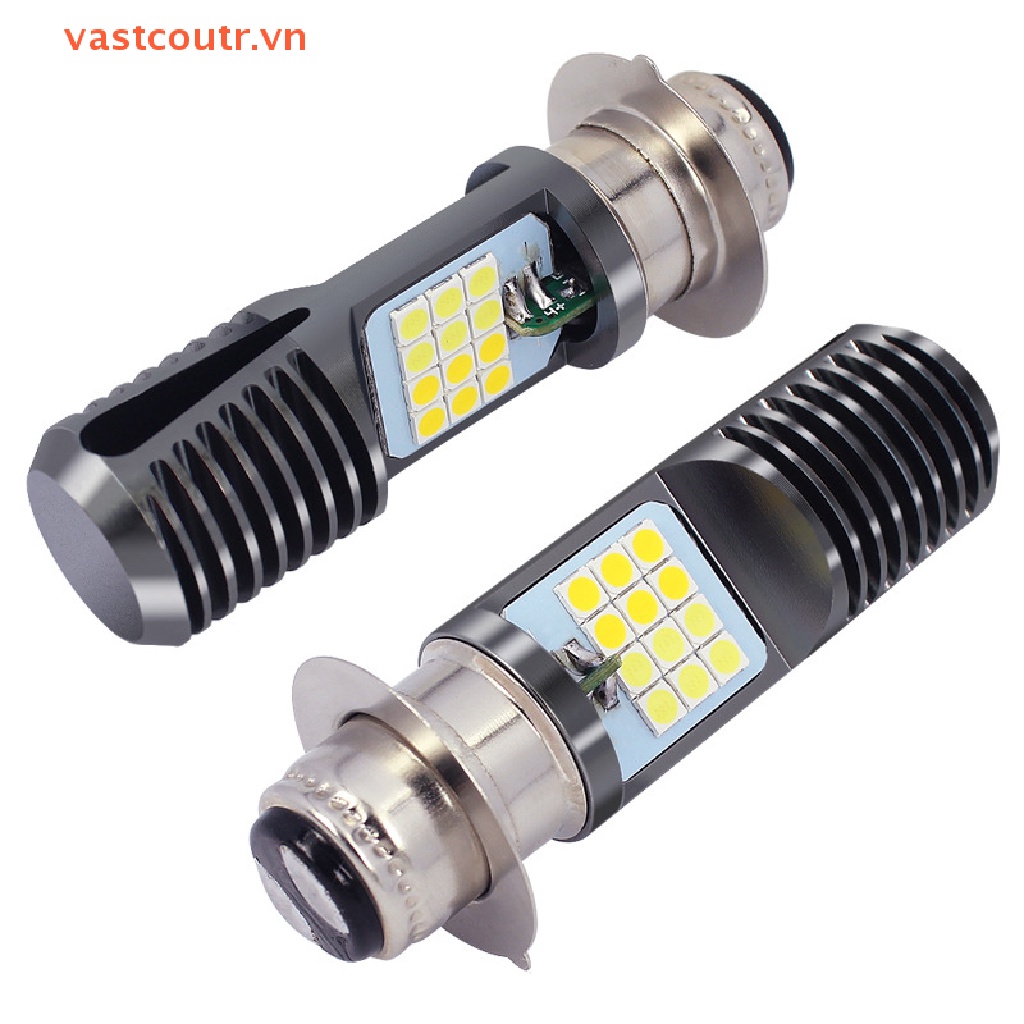 1 Đèn Pha LED H4 BA20D PX15D 3030 24SMD 6500K Cho Xe Mô Tô