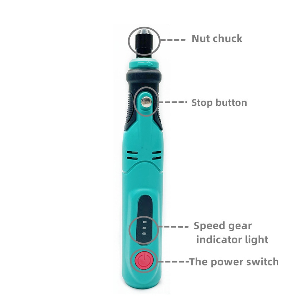 ZIQQUCU Công Cụ Xoay Không Dây Mini 3 Tốc Độ Kèm Sạc USB Đa Năng Chuyên Dụng Làm Đồ Thủ Công DIY
