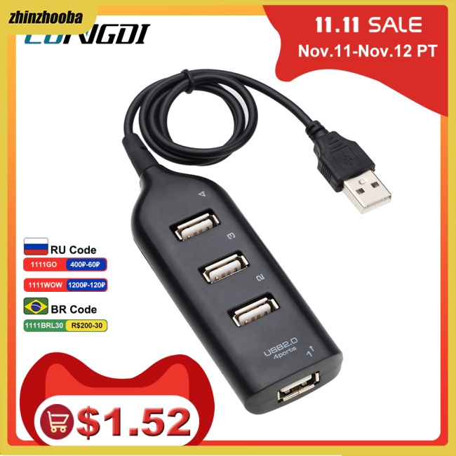 Fs Bộ Chia 4 Cổng Usb Tốc Độ Cao Cho Pc Laptop Notebook