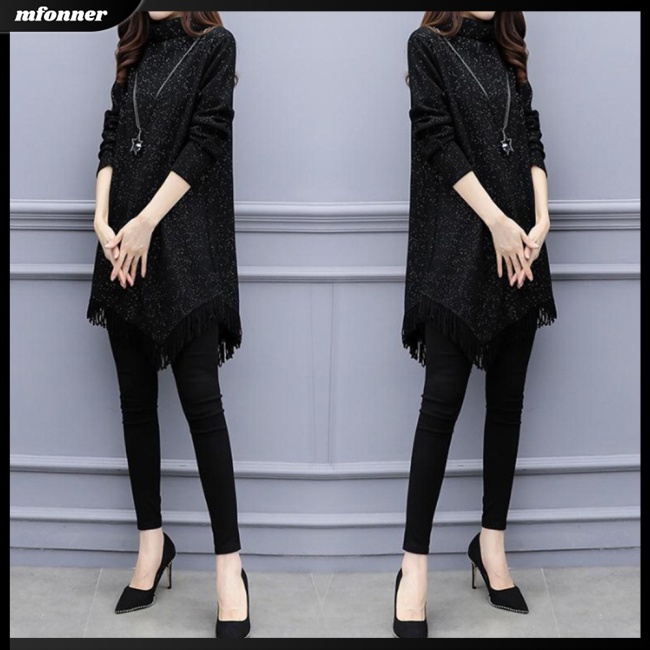 Đầm Dài Tay Cổ Cao Plus Size Cho Nữ